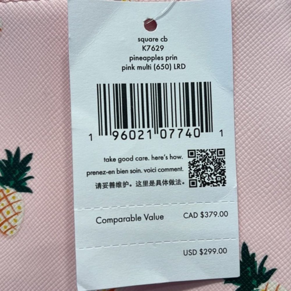 Kate Spade Staci Square Pineapple Crossbody Pink Multi - Picture 15 of 16